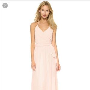 Joanna August- DC' Halter Wrap Chiffon Gown